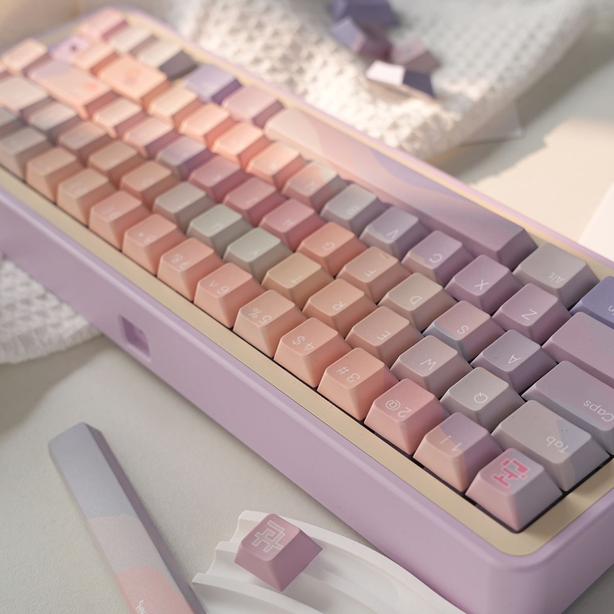 Dopamine Style Keycap Kit Pink Pink Cherry Profile Key Caps PBT Material Gift for Friends