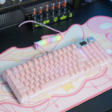 IDOBAO Pink Backlit Keycaps Cherry Profile Key caps 127Key Side Print Keycap For MX Switch Mechanical Keyboard Key cap ANSI Layout