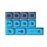 IDOBAO Blue cat PBT MA profile full layout Dye-Subbed keycaps - idobao
